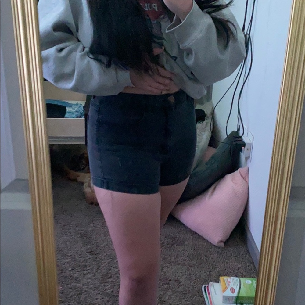 Black Jean shorts